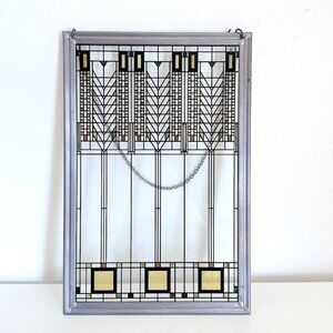FRANK LLOYD WRIGHT STAINED GLASS WINDOW ART WALL DECOR 12.5"